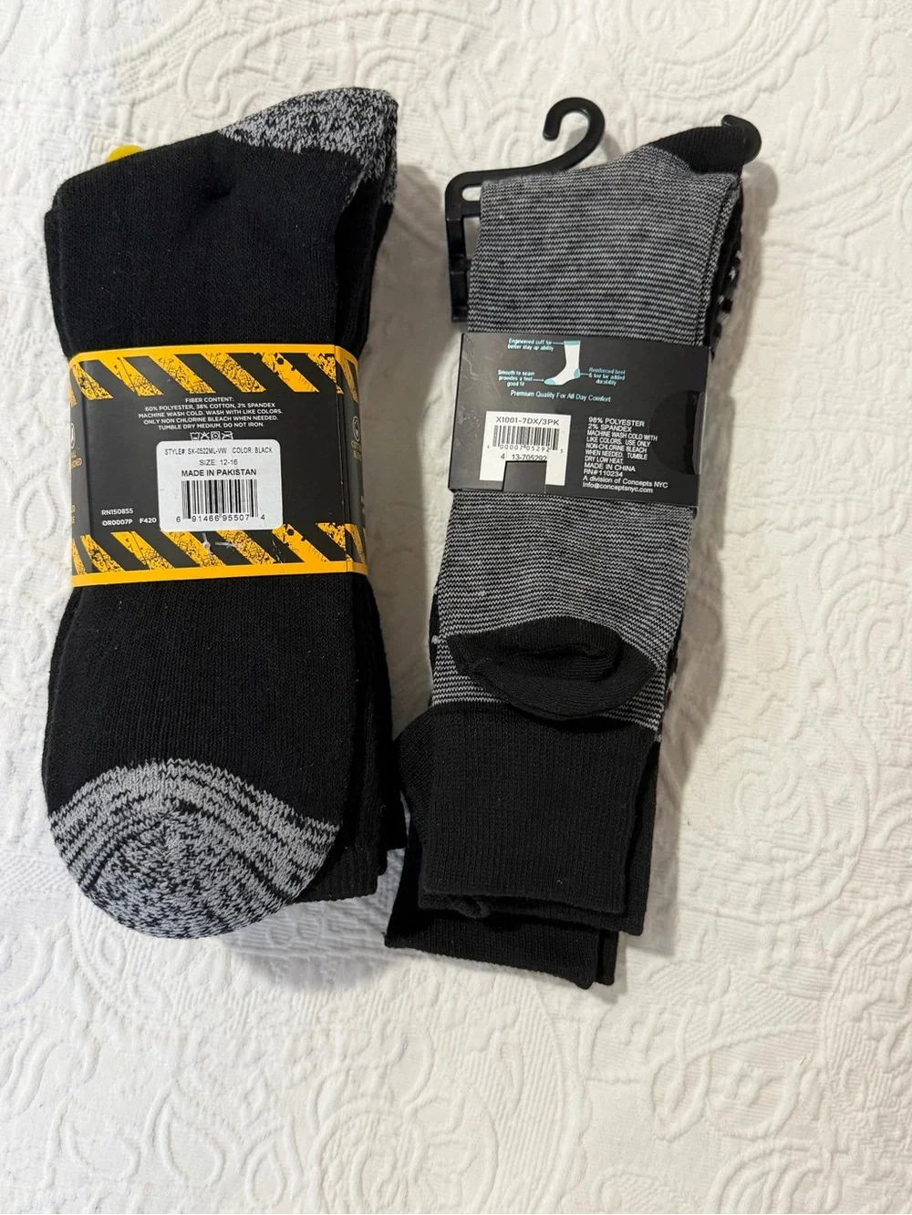 Men's Sock Bundle—(3 Pair) Dress Socks (3 Pair) Work Socks-Sizes 12-16